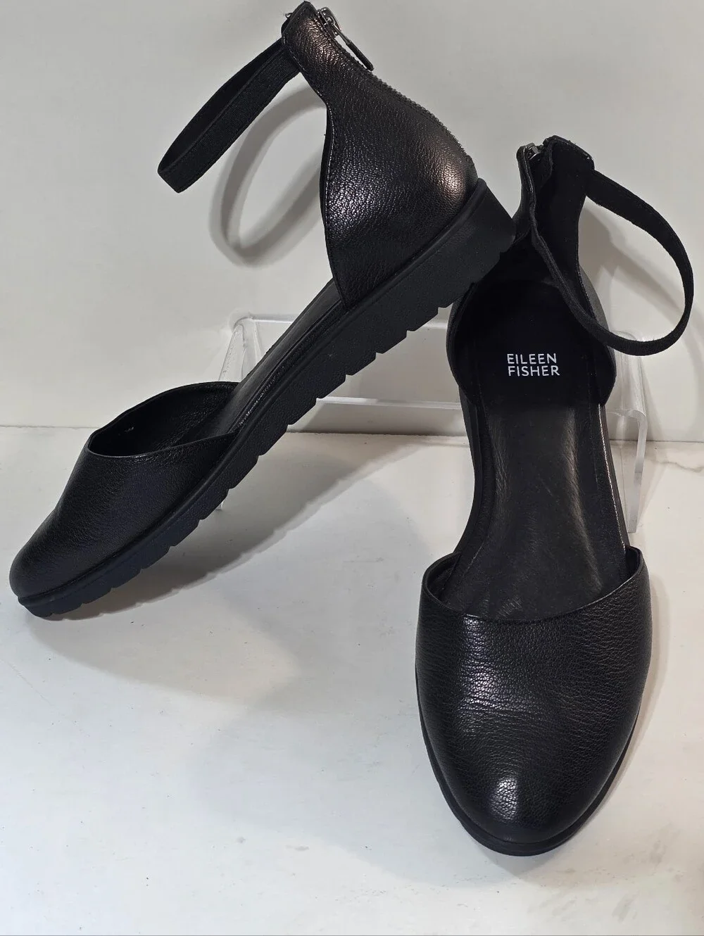 EILEEN FISHER SUE ANKLE STRAP FLATS SZ 10